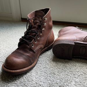 Men’s size 7.5 D Red Wing Iron Rangers.